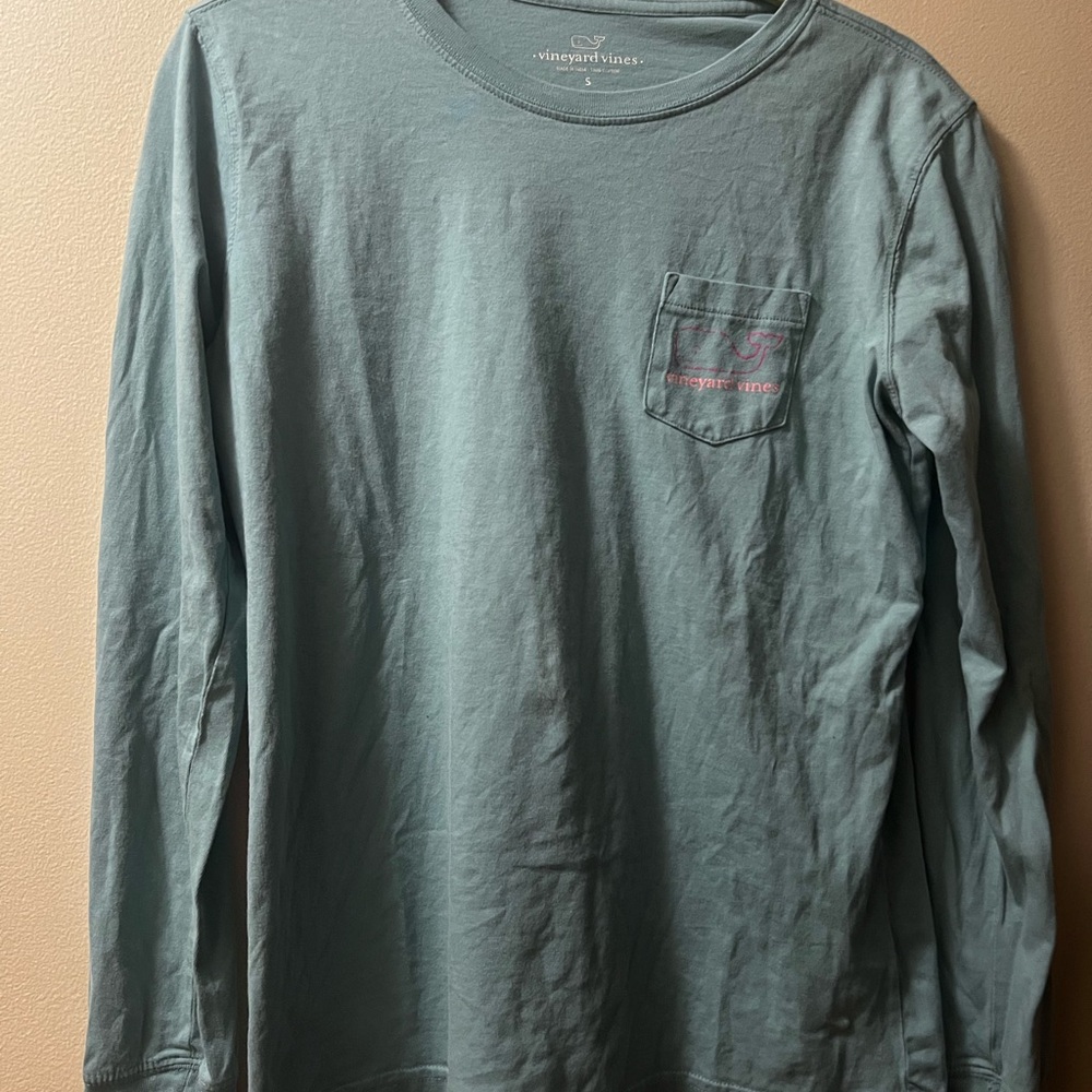Vineyard Vines Men's Teal Long Sleeve Tee